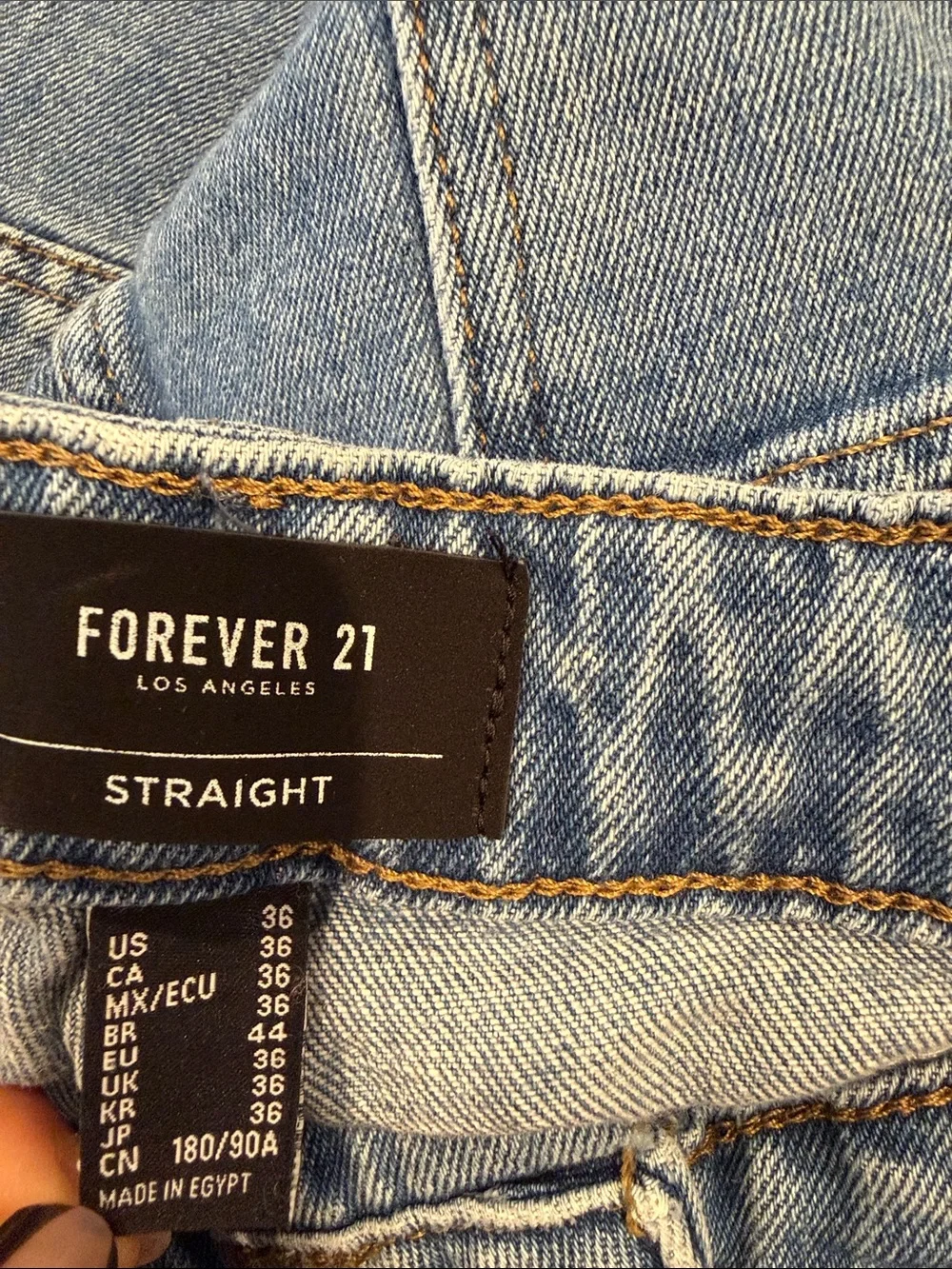 Men's Straight Light Blue Distressed Jeans